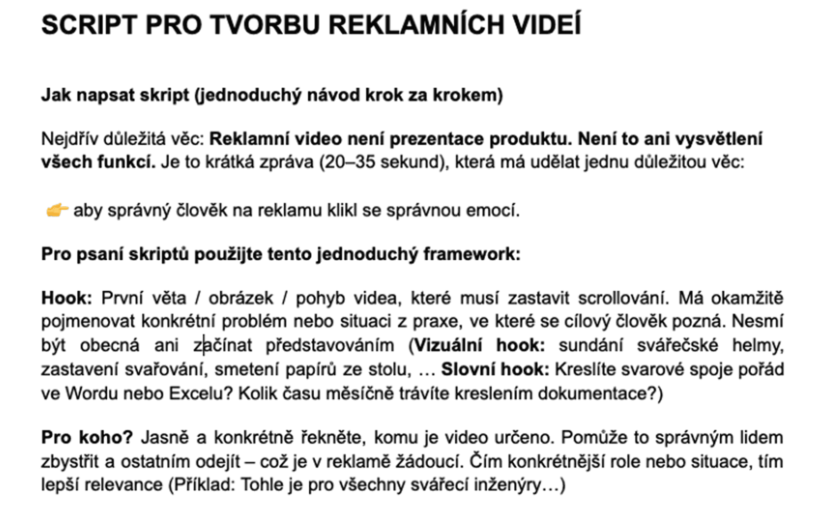 Postup k tvorbě reklam a e-mailů